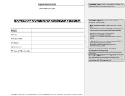 Procedimento de controle de documentos e registros - 27001Academy