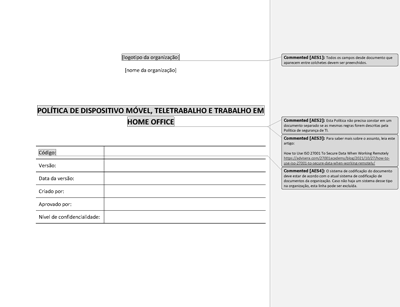 Política de dispositivo móvel, teletrabalho e trabalho em home office - 27001Academy