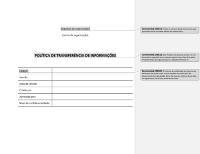 Política de transferência de informações - 27001Academy