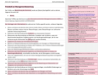 Protokoll zur Managementbewertung - 27001Academy