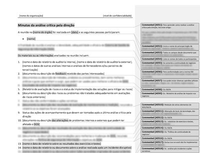 Minuta da análise crítica pela direção - 27001Academy