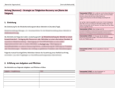 Strategie zur Tätigkeiten-Recovery - 27001Academy