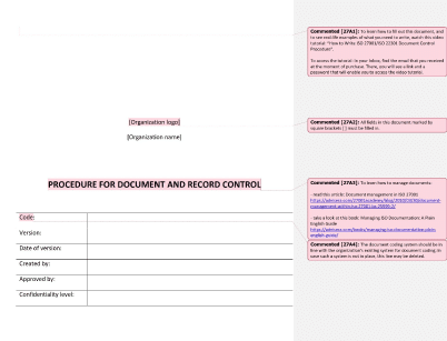 Procedure for Document and Record Control - 27001Academy