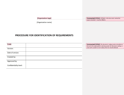 Procedure for Identification of Requirements - 27001Academy