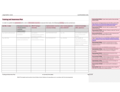 Training and Awareness Plan - 27001Academy