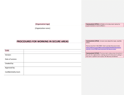 Procedures for Working in Secure Areas - 27001Academy