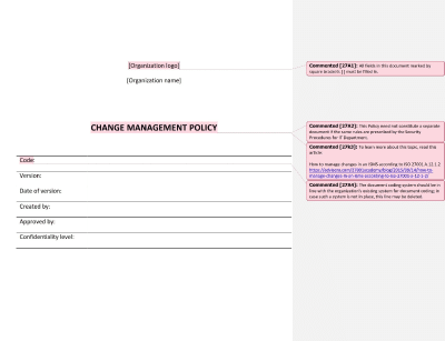 Change Management Policy - 27001Academy