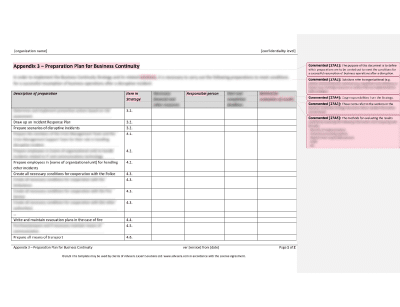 Preparation Plan for Business Continuity - 27001Academy
