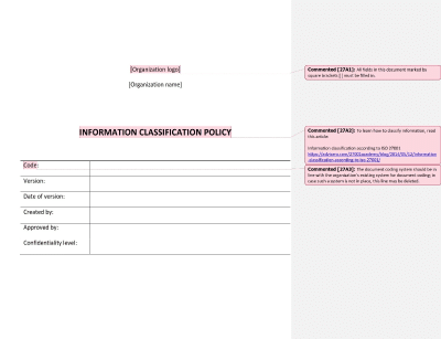 Information Classification Policy - 27001Academy