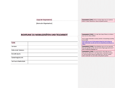 Richtlinie zu Mobilgeräten und Telearbeit - 27001Academy