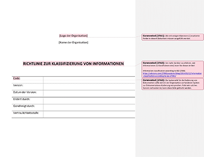Richtlinie zur Klassifizierung von Informationen - 27001Academy