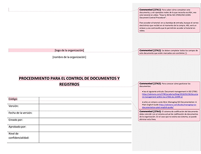 Procedimiento para el control de documentos y registros - 27001Academy