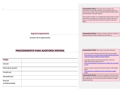 Procedimiento para auditoría interna - 27001Academy