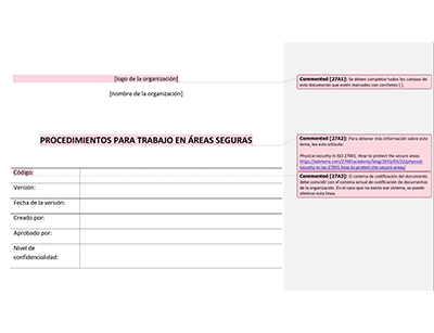 Procedimientos para trabajo en áreas seguras - fix feature img - 27001Academy