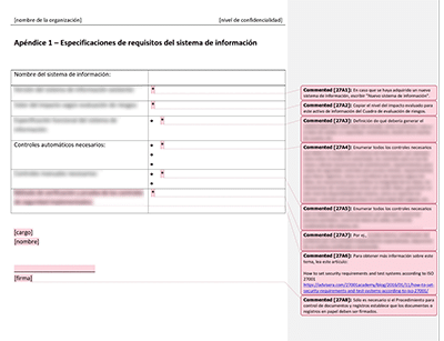 Especificaciones de requisitos del sistema de información - 27001Academy
