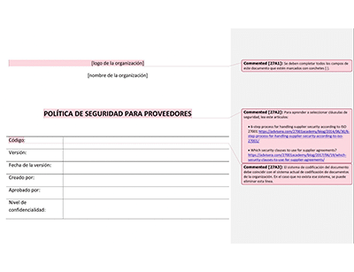 Política de seguridad para proveedores - 27001Academy