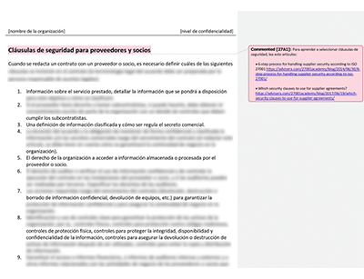 Cláusulas de seguridad para proveedores y socios - 27001Academy