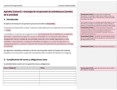Estrategia de recuperación de actividad - 27001Academy