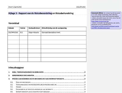 Rapport van de Risicobeoordeling en Risicobehandeling - 27001Academy