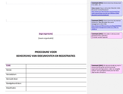 Procedure voor Beheersing van Documenten en Registraties - 27001Academy