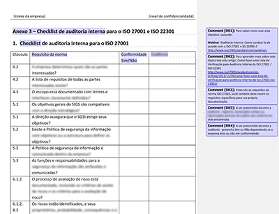 Checklist de auditoria interna - 27001Academy