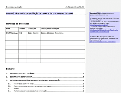 Relatório de avaliação e tratamento de riscos - 27001Academy