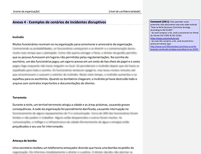 Exemplos de cenários de incidentes disruptivos - 27001Academy