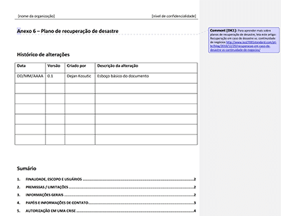 Plano de recuperação de desastre - 27001Academy