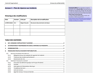 Plan de réponse aux incidents - 27001Academy