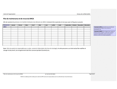 Plan de maintenance et de revue du SMCA - 27001Academy