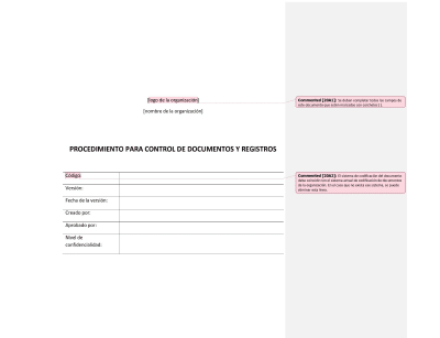 Procedimiento para control de documentos y registros (ISO 20000) - 20000Academy