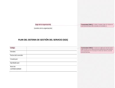 Plan del sistema de gestión del servicio (ISO 20000) - 20000Academy