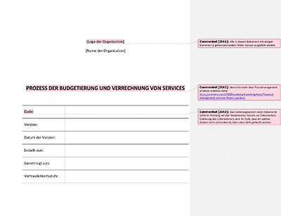 Prozess der Budgetierung und Verrechnung von Services (ISO 20000) - 20000Academy