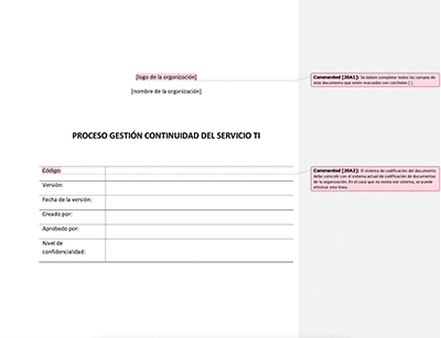 Proceso Gestión Continuidad Servicio TI (ISO 20000) - 20000Academy