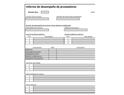 Informe de desempeño de proveedores (ISO 20000) - 20000Academy