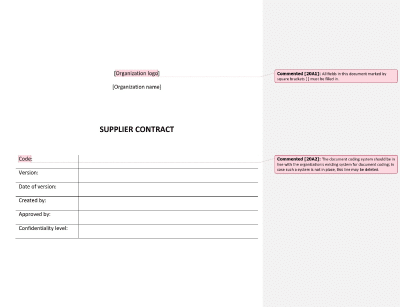 Supplier Contract (ISO 20000) - 20000Academy