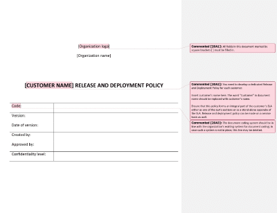 Release and Deployment Policy (ISO 20000) - 20000Academy